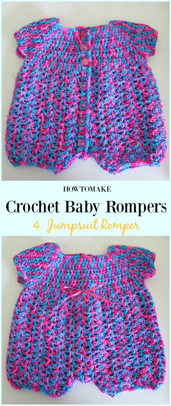 Jumpsuit Romper Free Crochet Pattern - Baby #Romper #Crochet Patterns