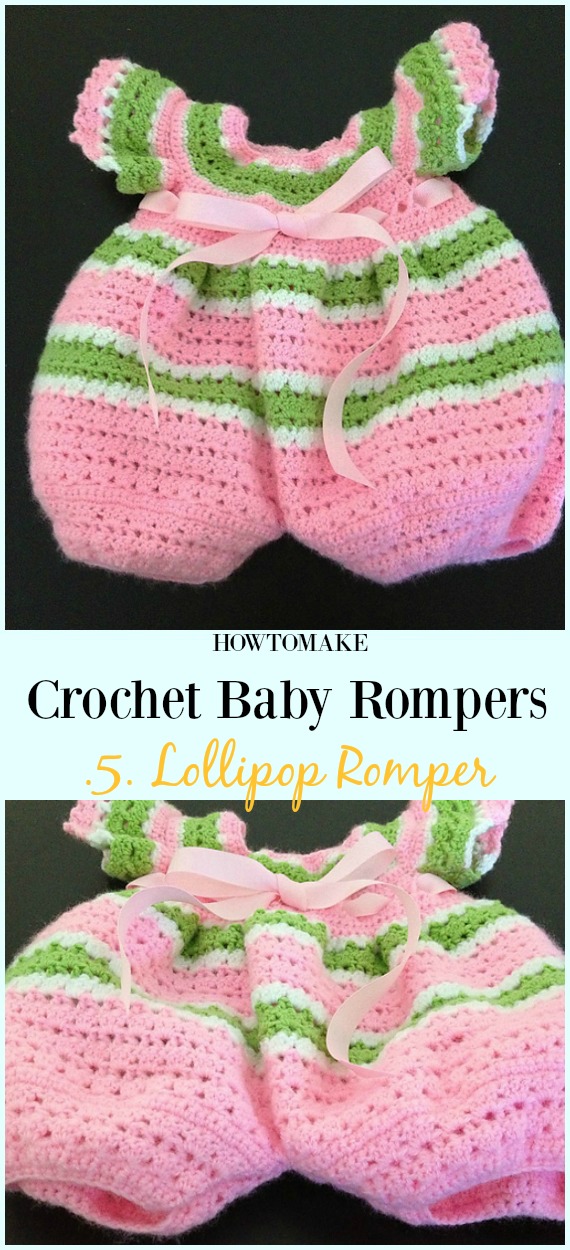 Lollipop Romper Free Crochet Pattern - Baby #Romper #Crochet Patterns