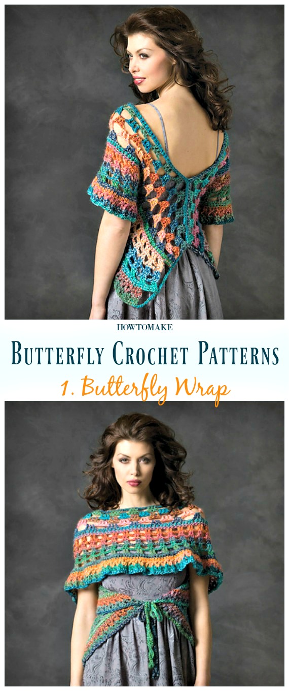 Butterfly Wrap Free Crochet Pattern - Free #Butterfly; #Crochet; Patterns