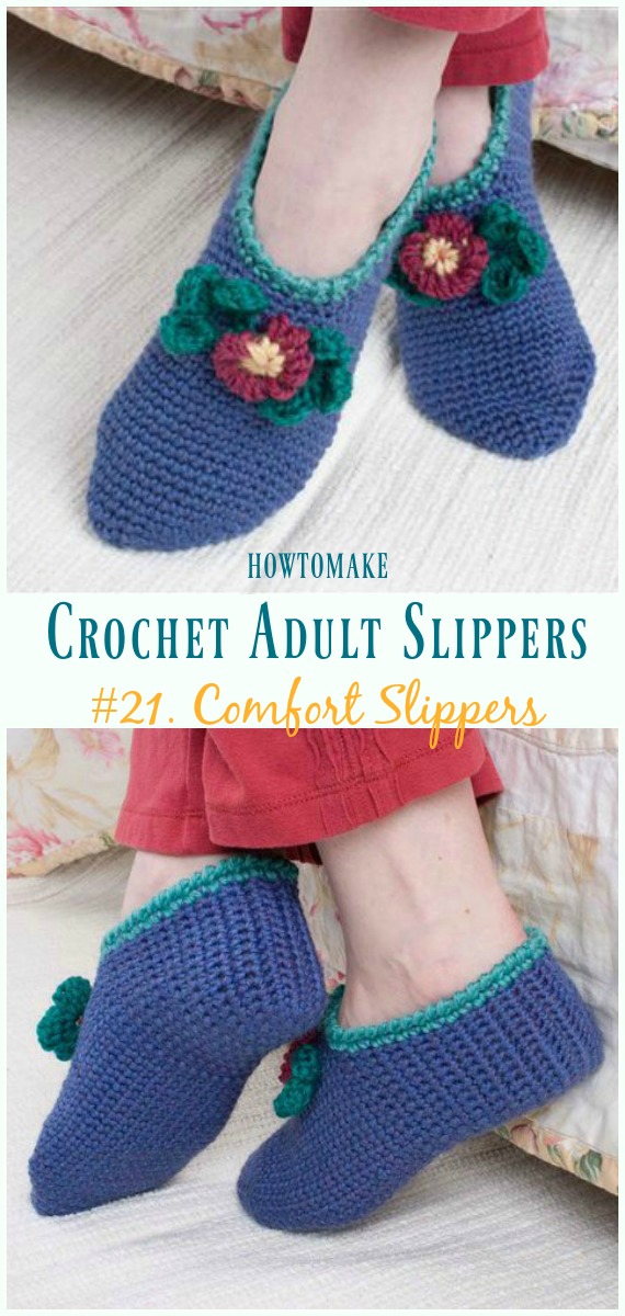 Unisex Comfort Slippers Crochet Free Pattern - #Crochet; Adult #Slippers; Free Patterns