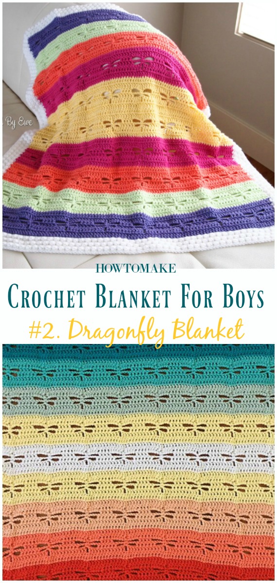 Dragonfly Blanket Free Crochet Pattern- #Crochet; #Blanket; Free Patterns For Boys