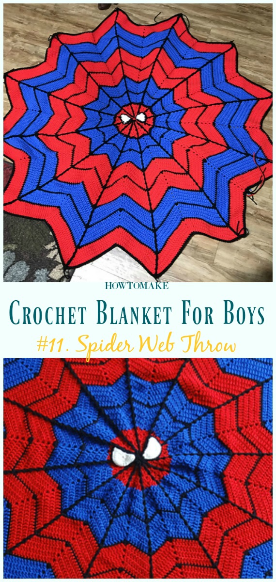 Spider Web Throw Free Crochet Pattern- #Crochet; #Blanket; Free Patterns For Boys