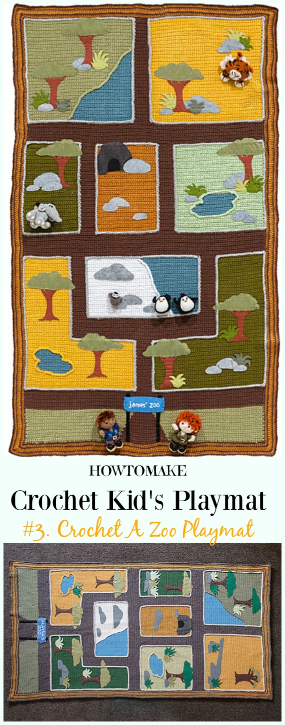 Crochet A Zoo Playmat Free Crochet Pattern - #Crochet Kids #Playmat Free Patterns Kids Gifts
