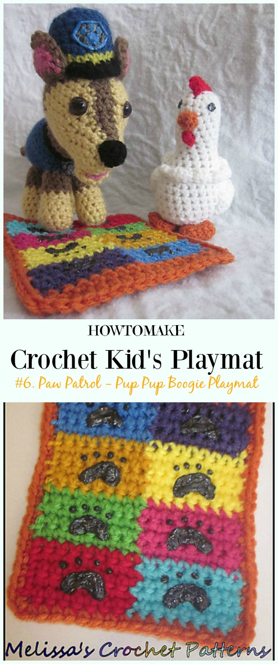 Crochet Paw Patrol - Pup Pup Boogie Playmat Free Crochet Pattern - #Crochet Kids #Playmat Free Patterns Kids Gifts