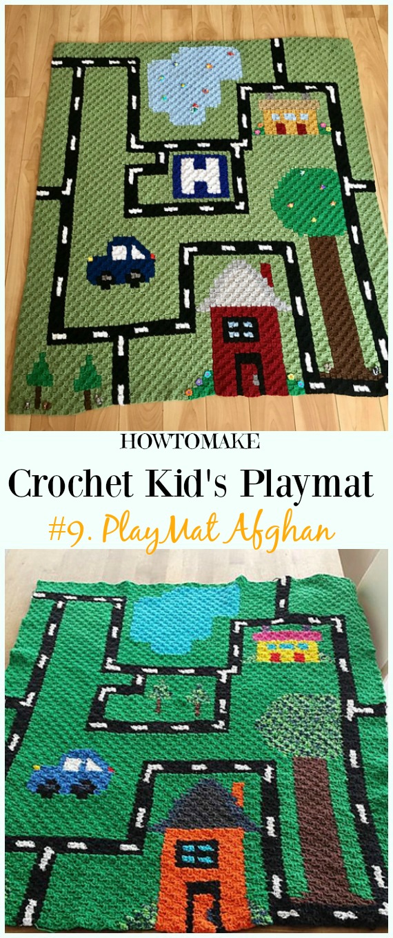 PlayMat Afghan Crochet Pattern - #Crochet Kids #Playmat Free Patterns Kids Gifts