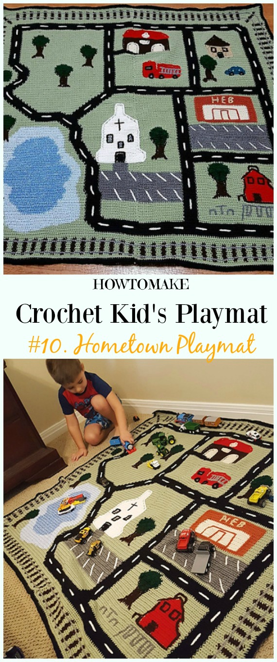 Hometown Playmat Crochet Pattern - #Crochet Kids #Playmat Free Patterns Kids Gifts