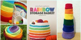 Crochet Rainbow Basket Free Patterns