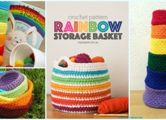 Crochet Rainbow Basket Free Patterns