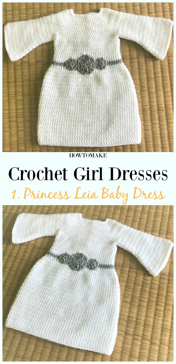 Crochet Princess Leia Newborn Dress Free Pattern - Girl Dress Free Crochet Patterns