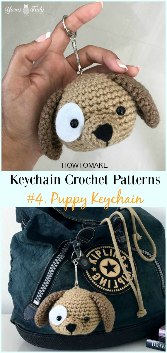 Crochet Puppy Keychain Free Pattern - #Keychain #Crochet Patterns