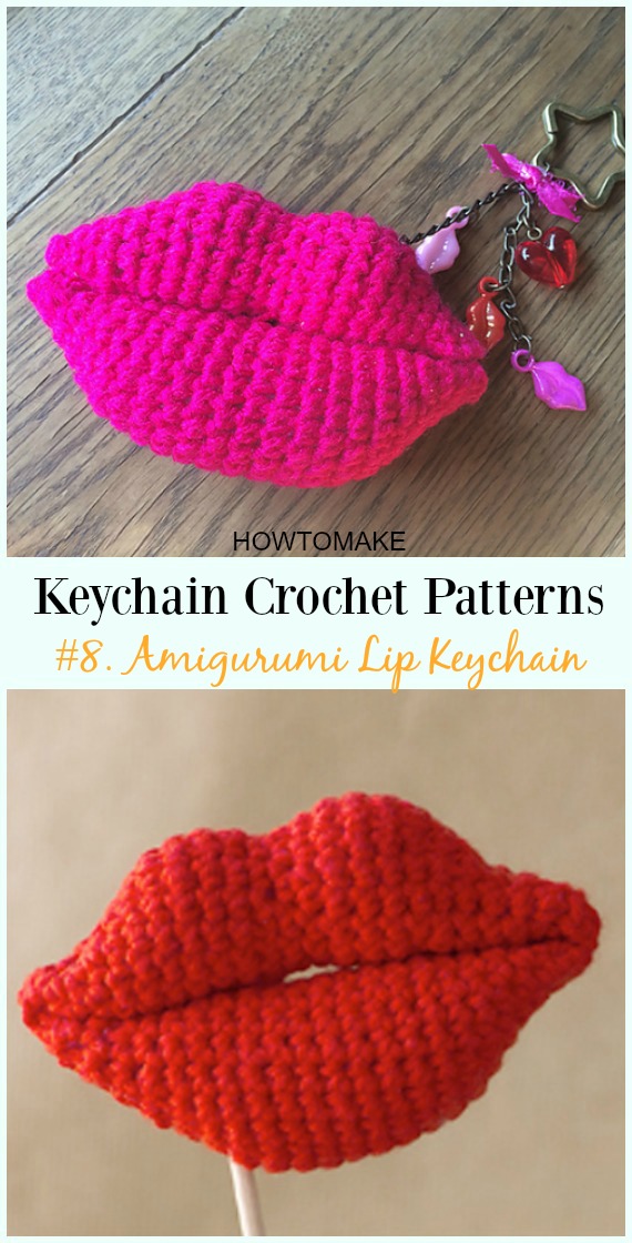 Amigurumi Lip Keychain Free Crochet Pattern - #Keychain #Crochet Patterns