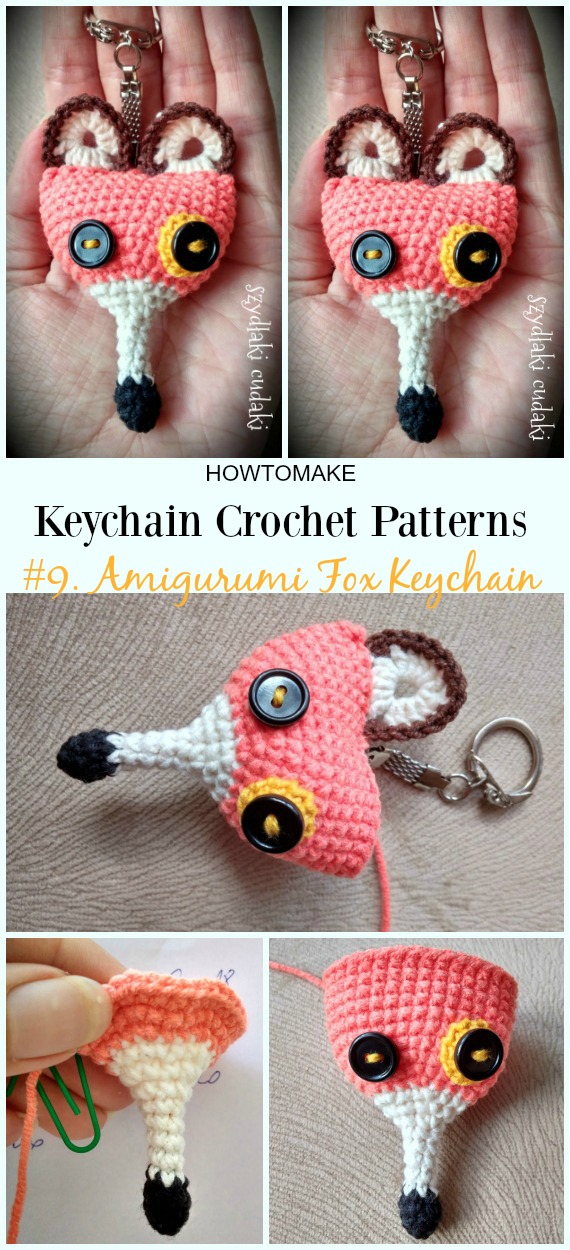 Amigurumi Fox Keychain Crochet Free Pattern - #Keychain #Crochet Patterns