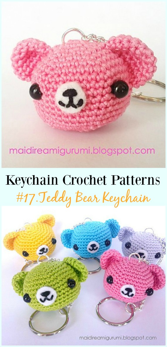 Amigurumi Teddy Bear Keychain Crochet Free Pattern - #Keychain #Crochet Patterns