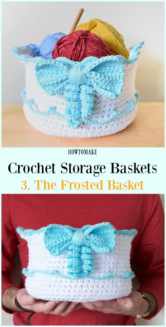 Crochet The Frosted Basket Free Pattern - Storage #Basket; Free #Crochet; Patterns