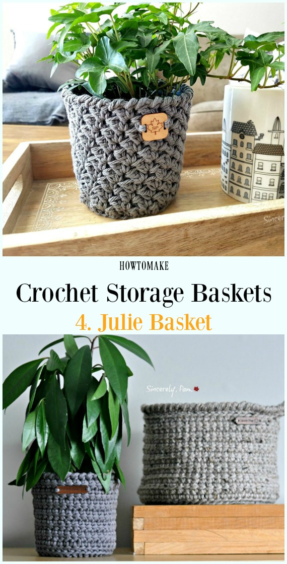 Crochet Julie Basket Free Pattern - Storage #Basket; Free #Crochet; Patterns