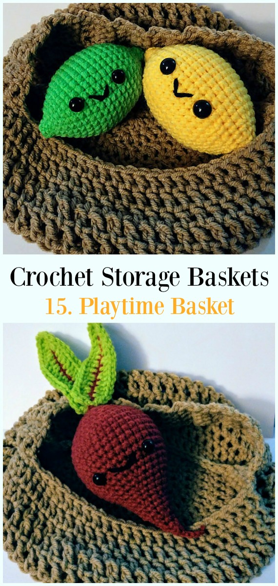 Crochet Playtime Basket Free Pattern - Storage #Basket; Free #Crochet; Patterns