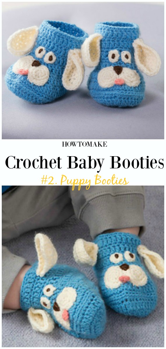 Crochet Puppy Booties Free Pattern - Baby #Booties; Free #Crochet; Patterns