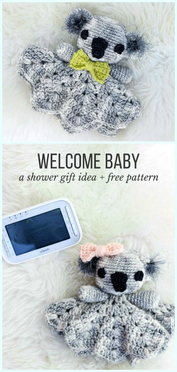 Cuddly Koala Lovey Crochet Free Pattern - Baby #Lovey; #Blanket; Security Comforter Free #Crochet; Patterns