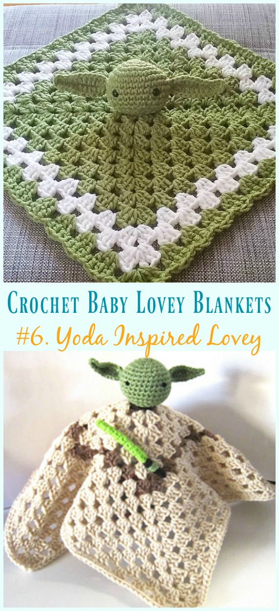 Yoda Inspired Lovey Crochet Free Pattern - Baby #Lovey; #Blanket; Security Comforter Free #Crochet; Patterns