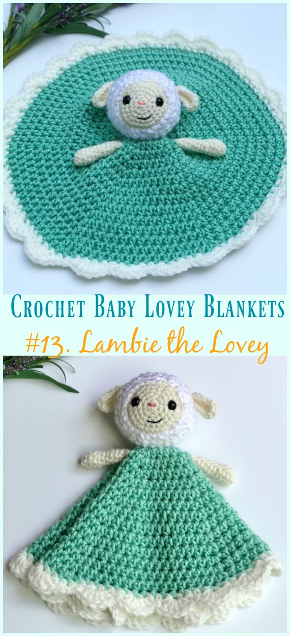 Lambie the Lovey Crochet Free Pattern - Baby #Lovey; #Blanket; Security Comforter Free #Crochet; Patterns