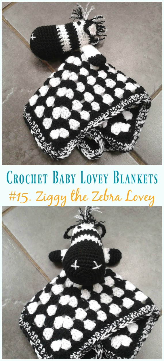 Ziggy the Zebra Lovey Crochet Free Pattern - Baby #Lovey; #Blanket; Security Comforter Free #Crochet; Patterns