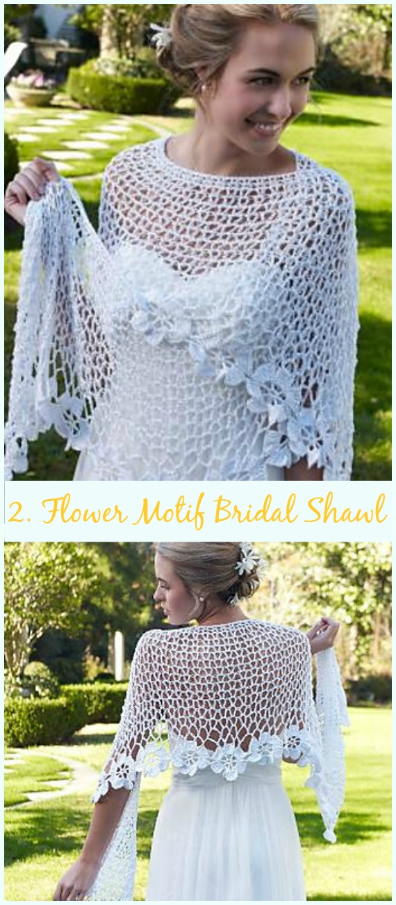 Spring Bloom Bridal Shawl Free Crochet Pattern-Crochet Bridal Shawl Free Patterns