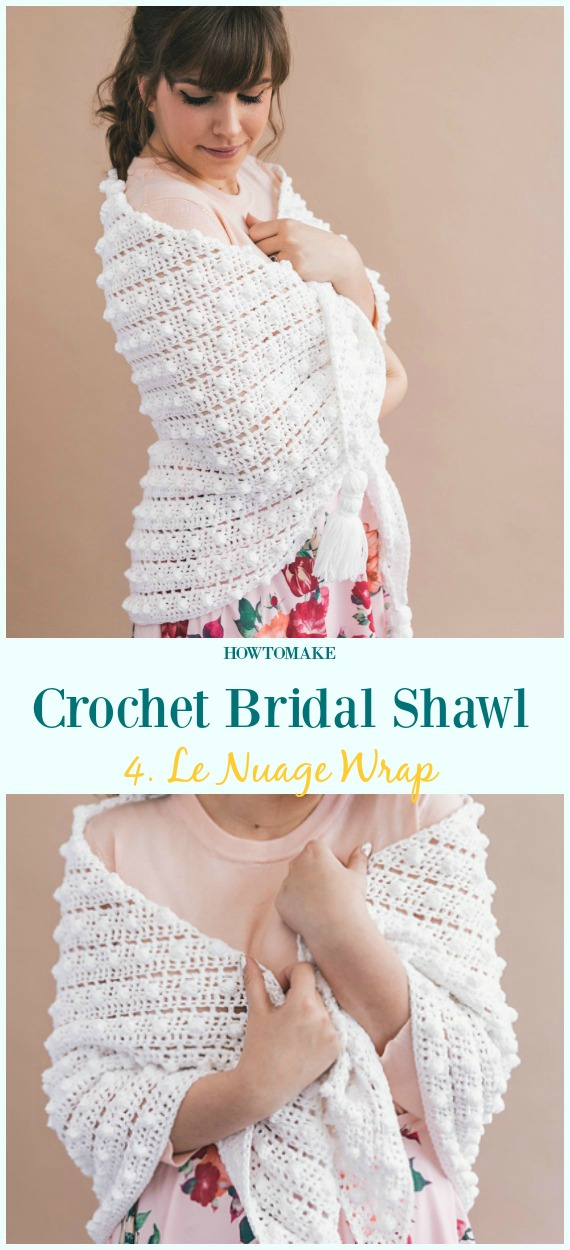 Le Nuage Wrap Free Crochet Pattern-Crochet Bridal Shawl Free Patterns