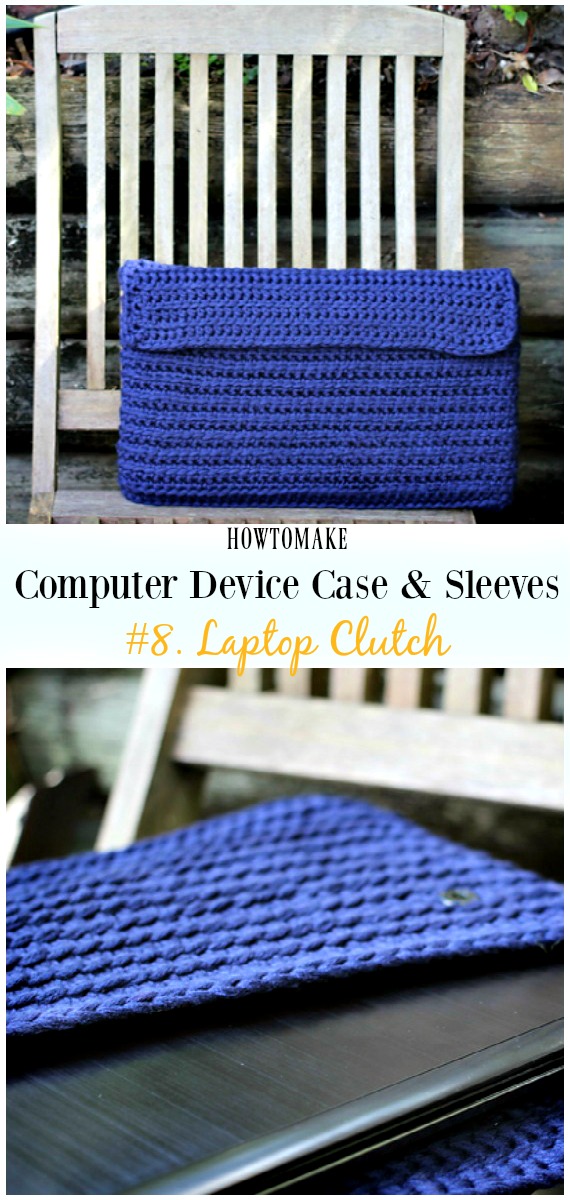 Laptop Clutch Free Crochet Pattern - #Crochet Computer #Device Case Cozy Sleeves Free Patterns