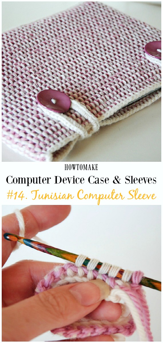 Generic Tunisian Computer Sleeve Free Crochet Pattern - #Crochet Computer #Device Case Cozy Sleeves Free Patterns