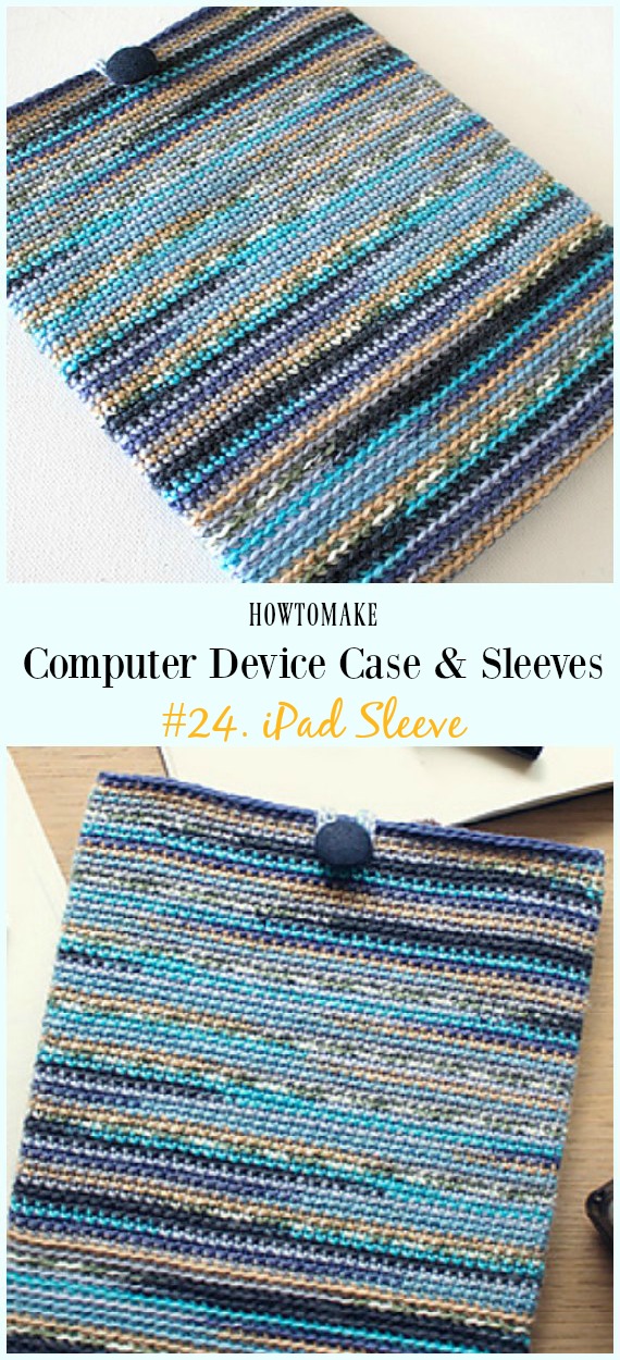 iPad Sleeve Free Crochet Pattern - #Crochet Computer #Device Case Cozy Sleeves Free Patterns