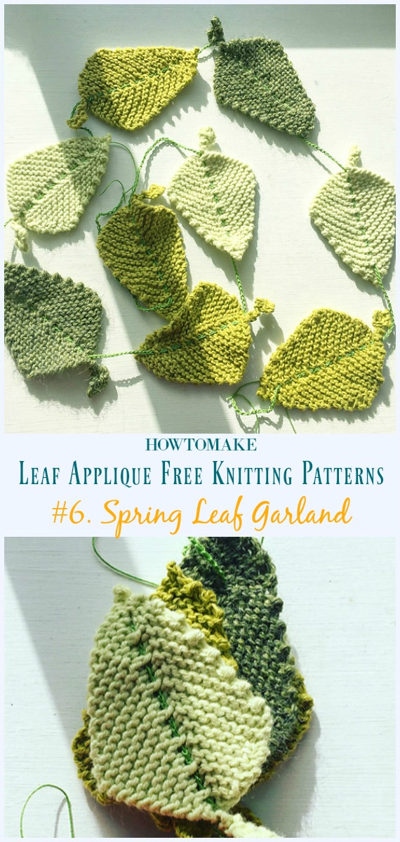 Leaf Applique Free Knitting Patterns