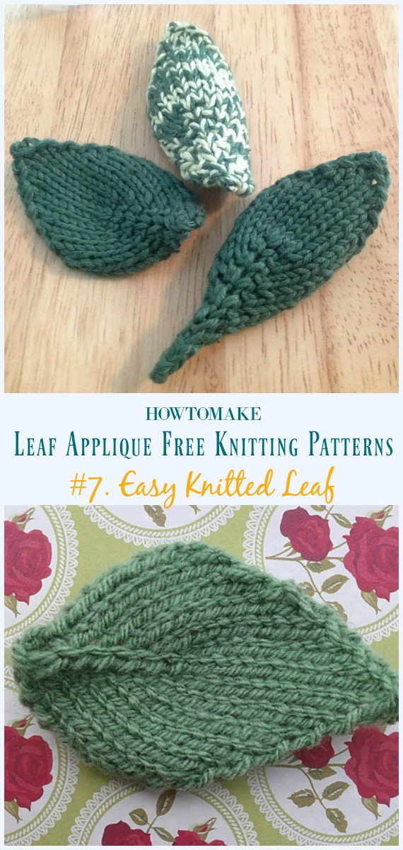 Leaf Applique Free Knitting Patterns