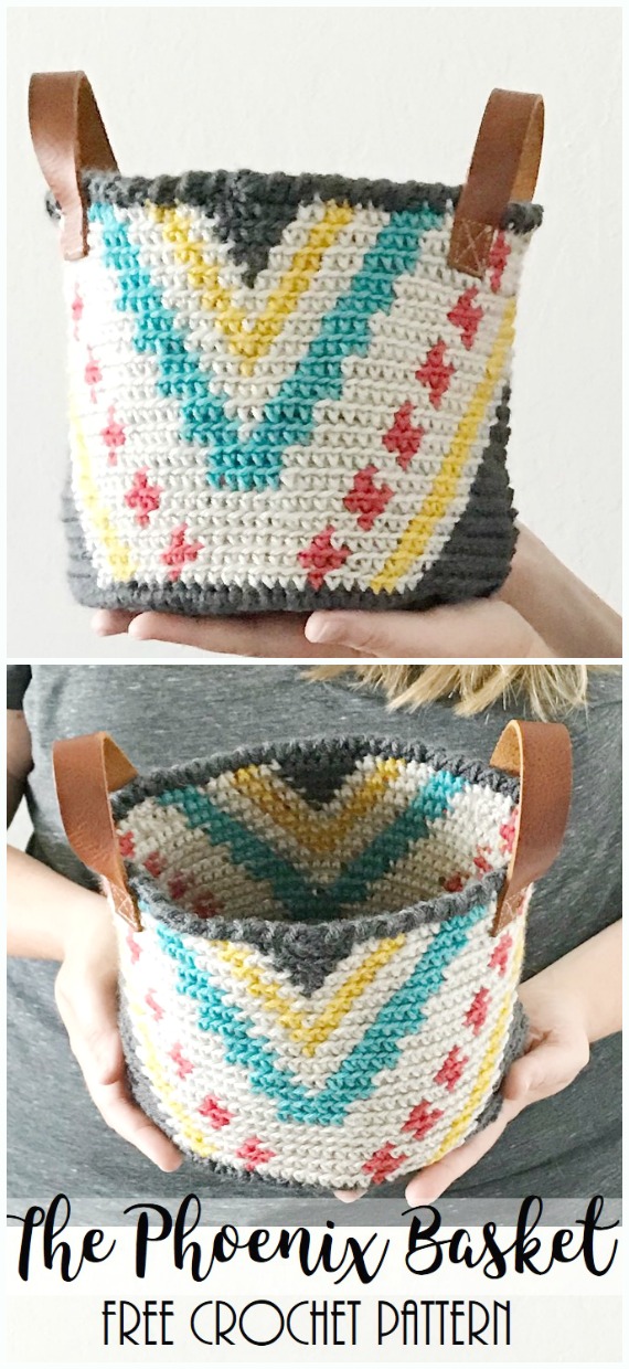 The Phoenix Basket Crochet Free Pattern - Storage #Basket; Free #Crochet; Patterns