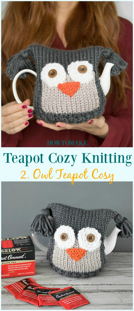 Owl Teapot Cosy Free Knitting Pattern - #Teapot; Cozy Free #Knitting; Patterns