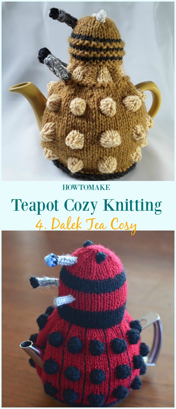 Dalek Tea Cosy Free Knitting Pattern - #Teapot; Cozy Free #Knitting; Patterns