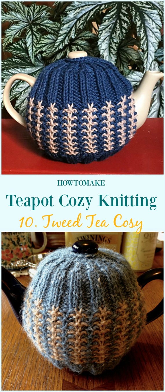 Tweed Tea Cosy Free Knitting Pattern - #Teapot; Cozy Free #Knitting; Patterns