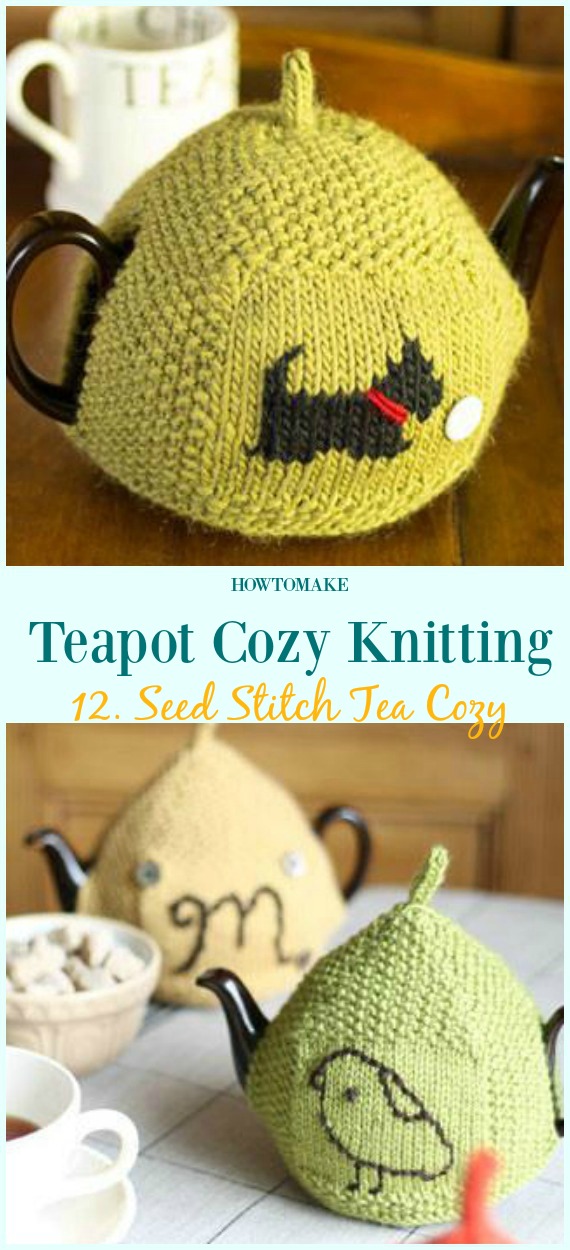 Seed Stitch Tea Cozy Free Knitting Pattern - #Teapot; Cozy Free #Knitting; Patterns