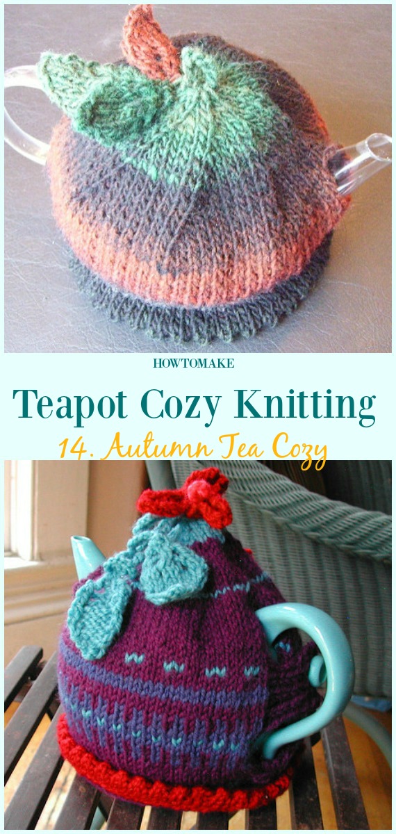 Autumn Tea Cozy Free Knitting Pattern - #Teapot; Cozy Free #Knitting; Patterns