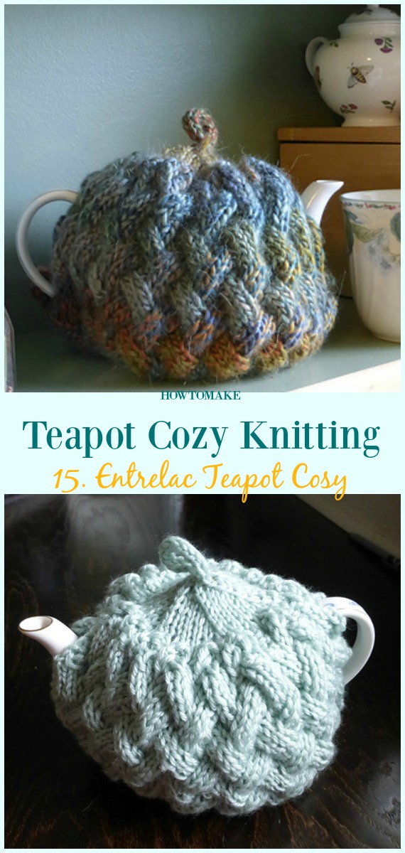 Entrelac Teapot Cosy Free Knitting Pattern - #Teapot; Cozy Free #Knitting; Patterns