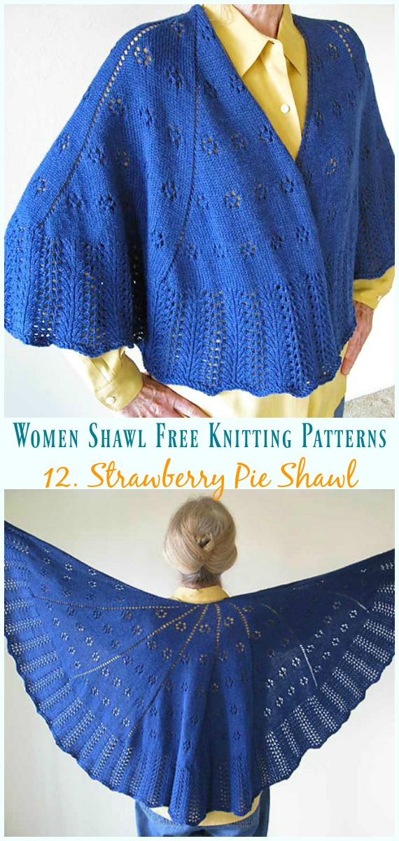 Strawberry Pie Shawl knitting Free Pattern - Women #Shawl; Free #Knitting; Patterns