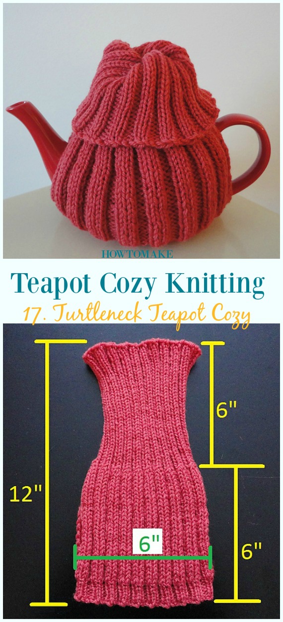 Turtleneck Teapot Cozy Free Knitting Pattern - #Teapot; Cozy Free #Knitting; Patterns