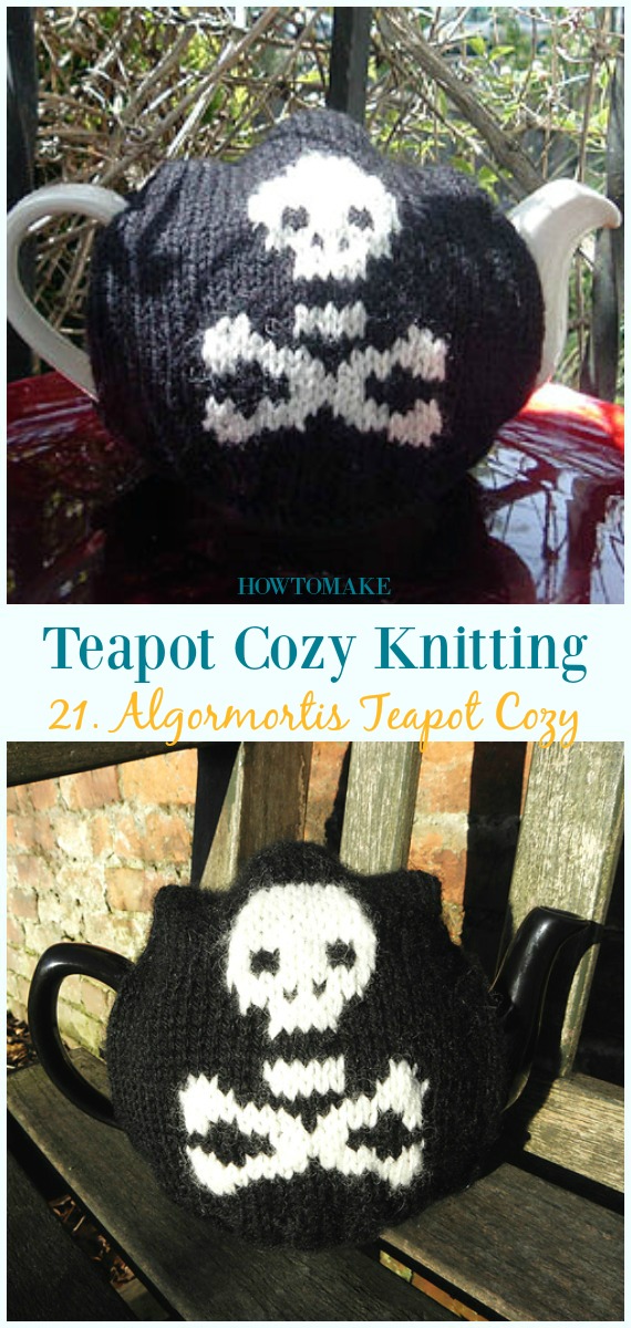 Halloween Algormortis Teapot Cozy Free Knitting Pattern - #Teapot; Cozy Free #Knitting; Patterns