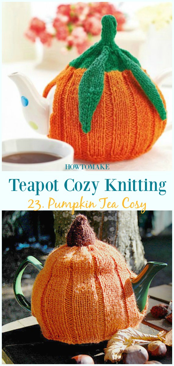 Pumpkin Tea Cosy Free Knitting Pattern - #Teapot; Cozy Free #Knitting; Patterns