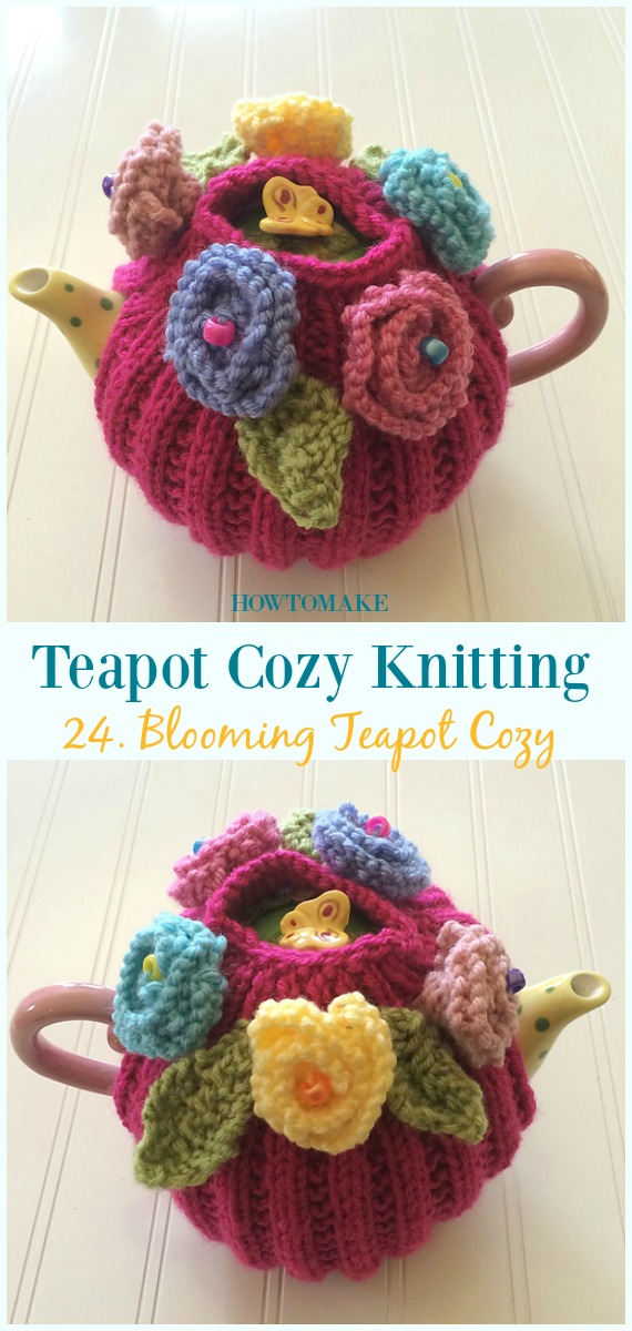 Blooming teapot Cozy Free Knitting Pattern - #Teapot; Cozy Free #Knitting; Patterns
