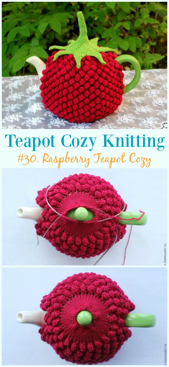Raspberry Teapot Cozy Free Knitting Pattern - #Teapot; Cozy Free #Knitting; Patterns