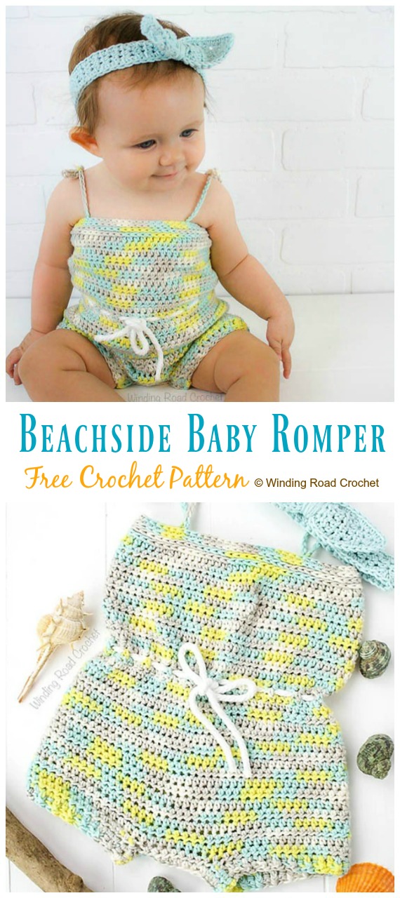 Beachside Baby Romper Free Crochet Pattern - Baby #Romper #Crochet Patterns