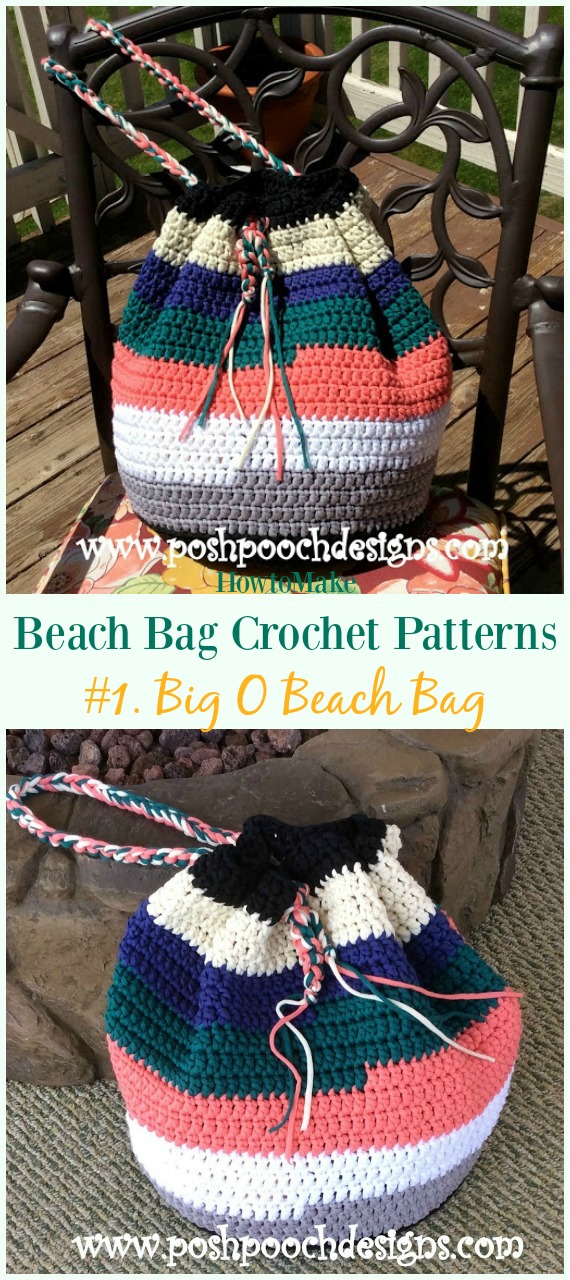 Big O Beach Bag Crochet Free Pattern - Beach #Bag; Free #Crochet; Patterns