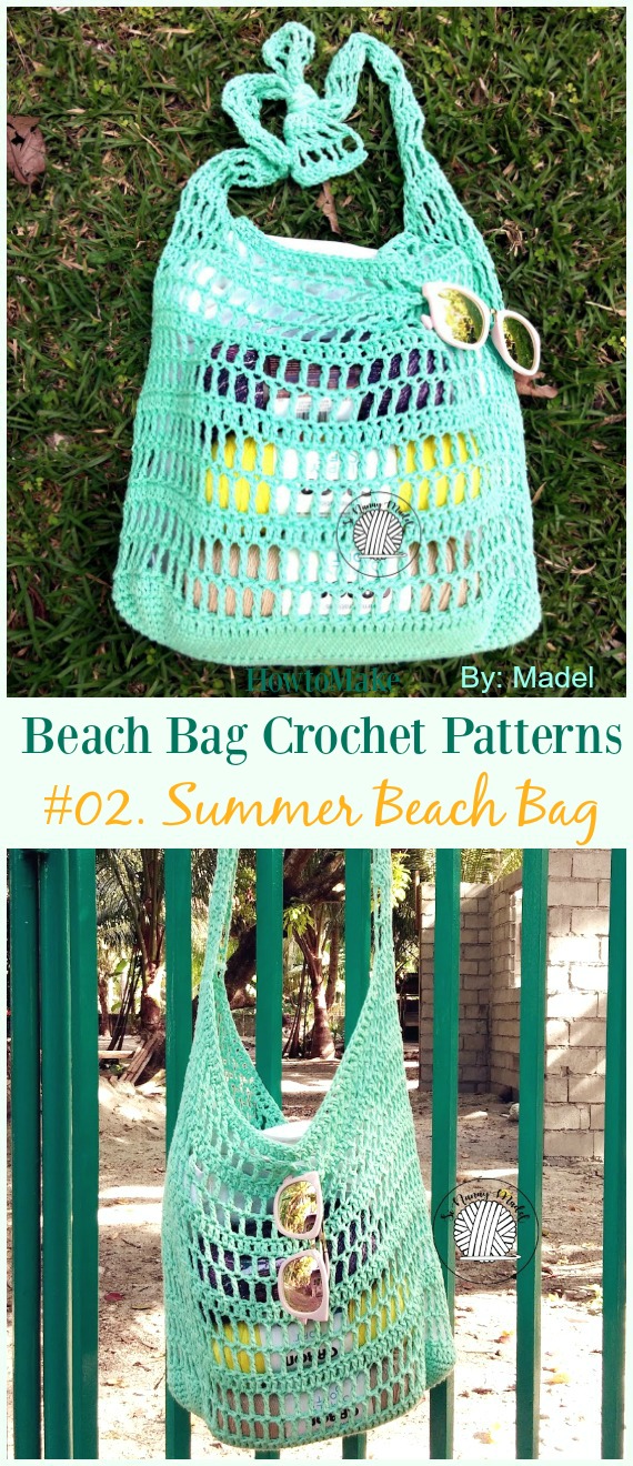 Summer Beach Bag Crochet Free Pattern - Beach #Bag; Free #Crochet; Patterns