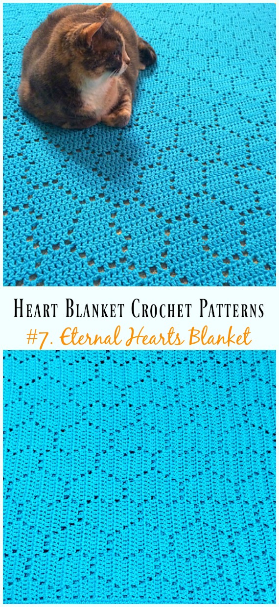 Eternal Hearts Blanket Crochet Pattern - #Heart; #Blanket; #Crochet Free Patterns