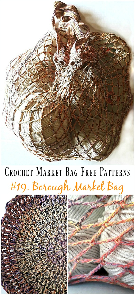 Borough Market Bag Crochet Free Pattern - #Crochet; Market Grocery #Bag;Free Patterns